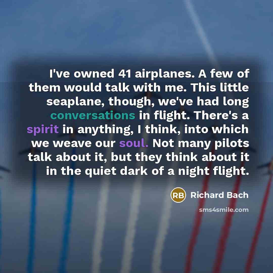“I've owned 41 airplanes. A few of them would talk…” quote by Richard Bach
