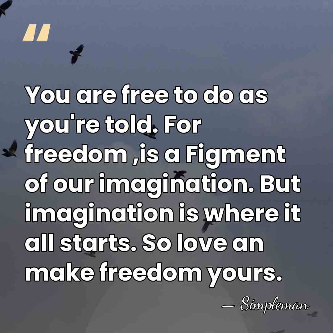 You are free to do as you're told. For freedom ,is a&hellip; - Simpleman