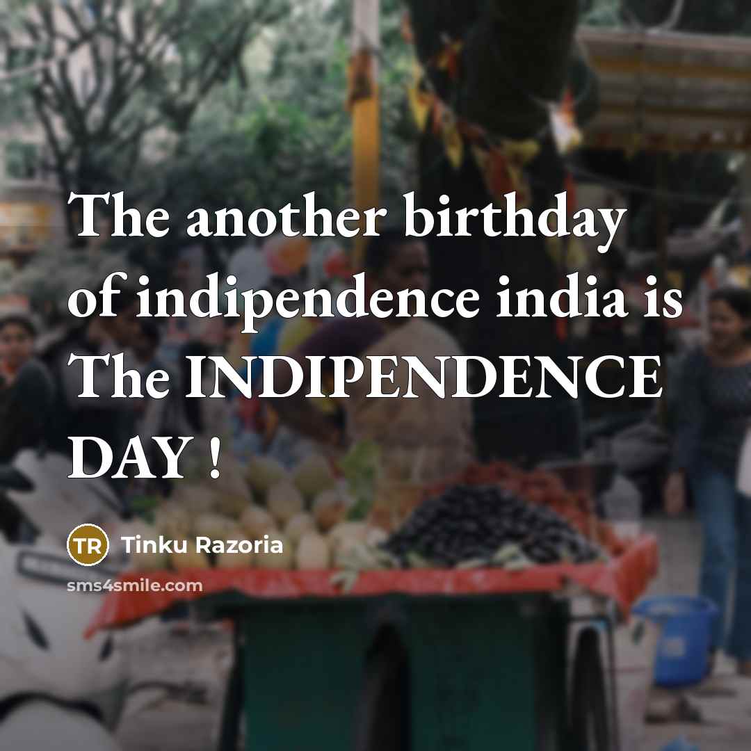 “The another birthday of indipendence india is The INDIPENDENCE DAY…” quote by Tinku Razoria