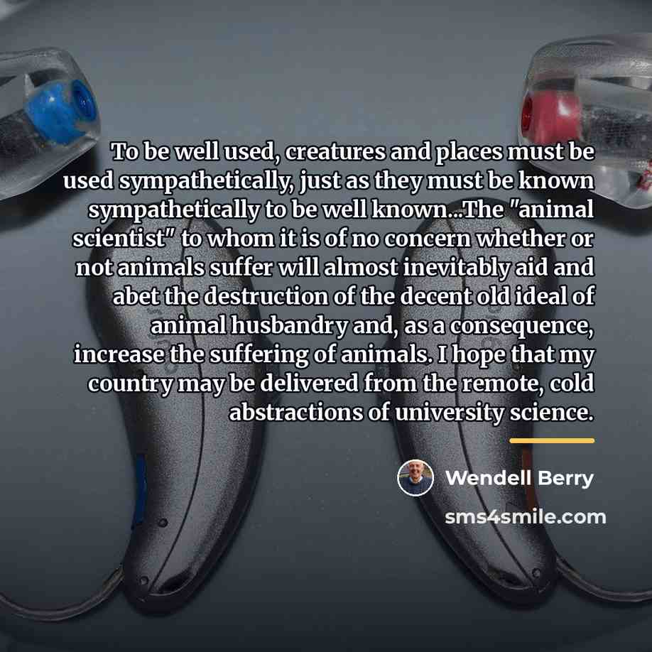 “To be well used, creatures and places must be used…” quote by Wendell Berry