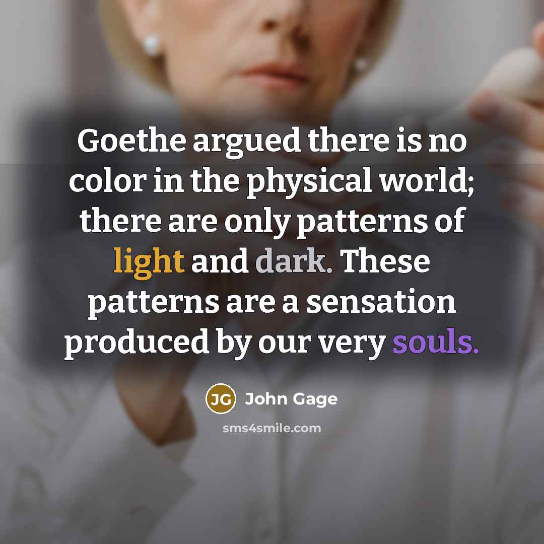“Goethe argued there is no color in the physical world;…” quote by John Gage