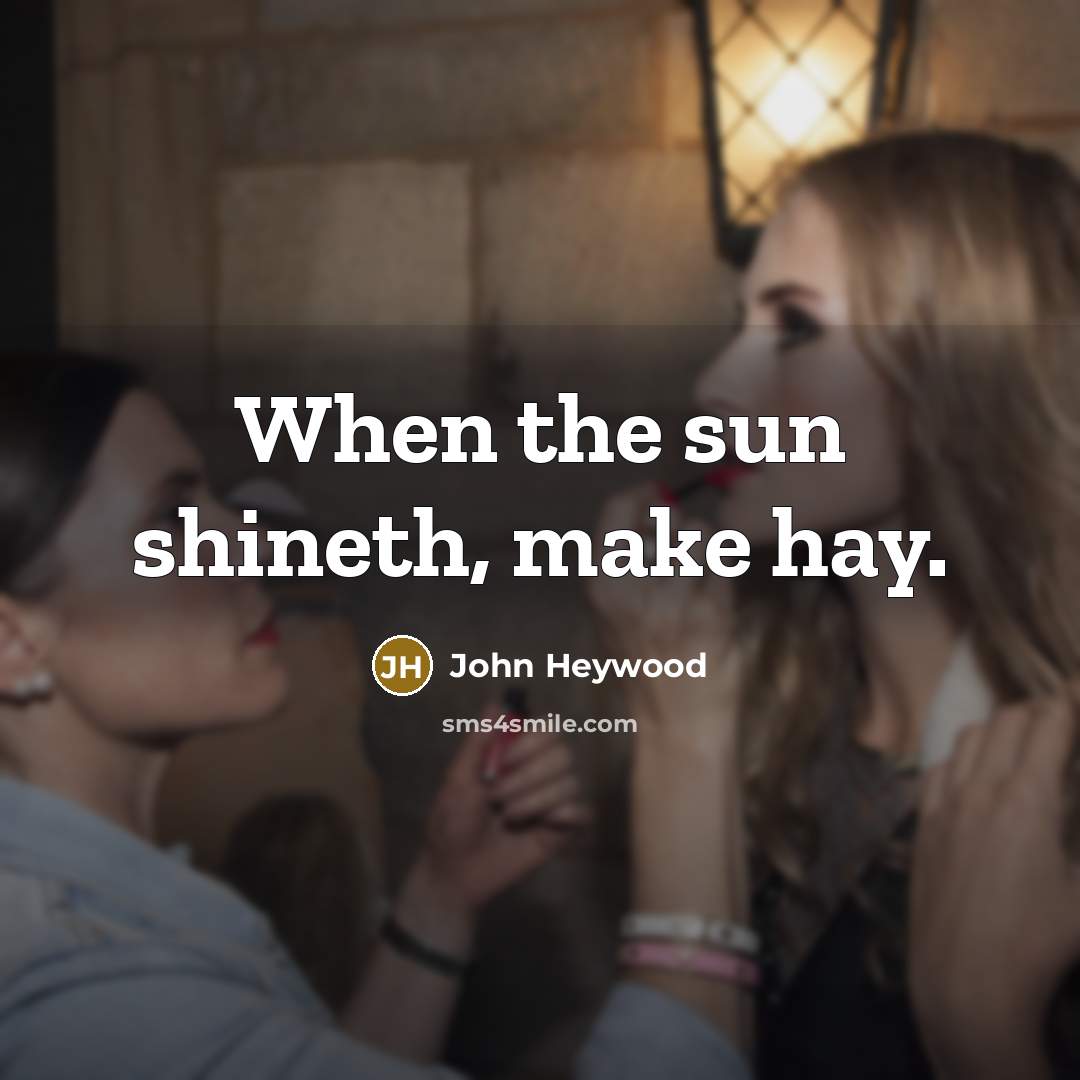 “When the sun shineth, make hay.…” quote by John Heywood