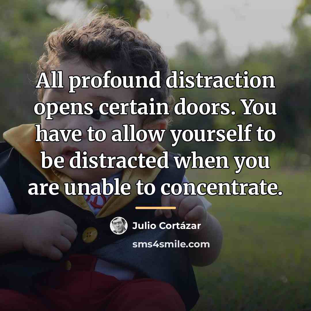 “All profound distraction opens certain doors. You have to allow…” quote by Julio Cortazar