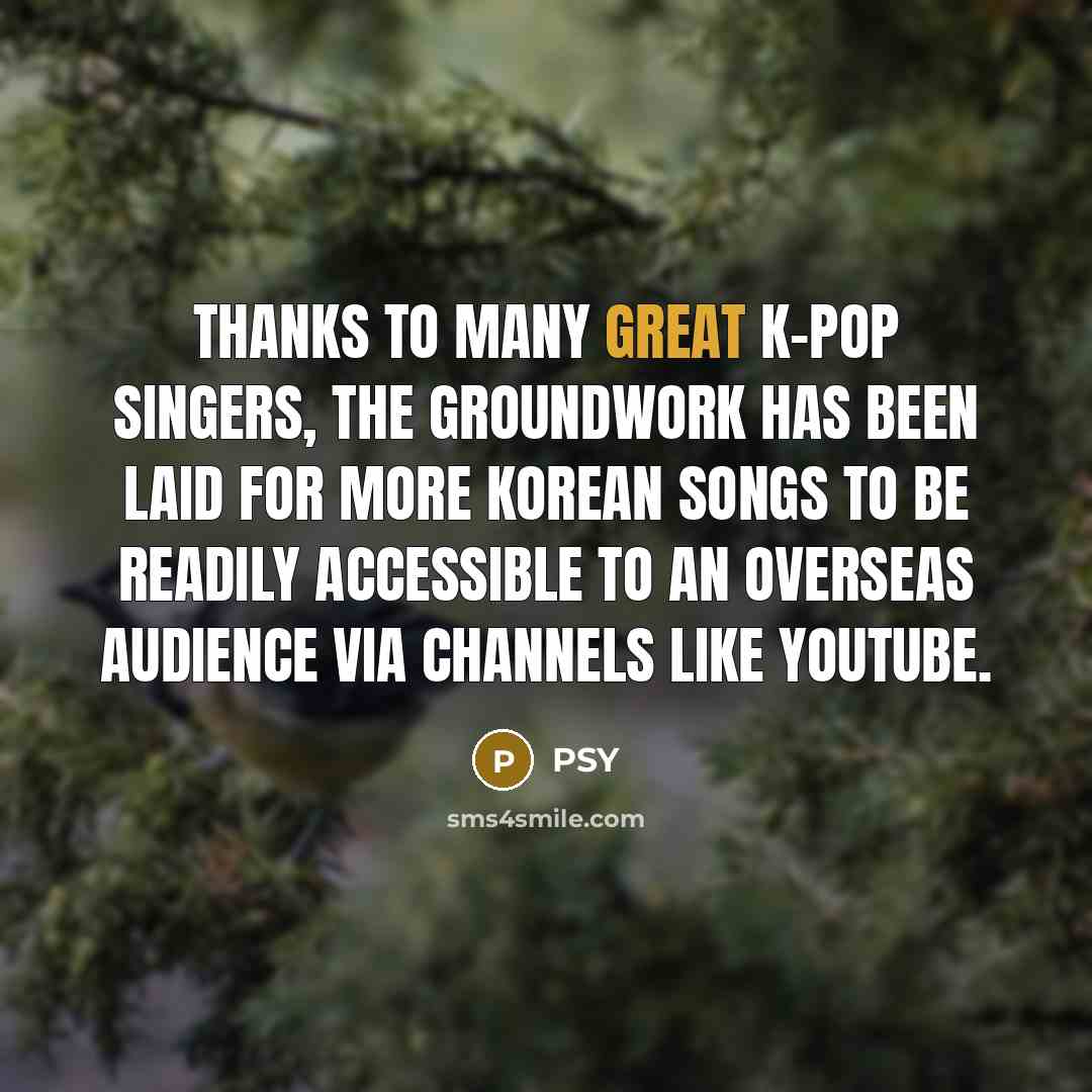 “Thanks to many great K-pop singers, the groundwork has been…” quote by PSY