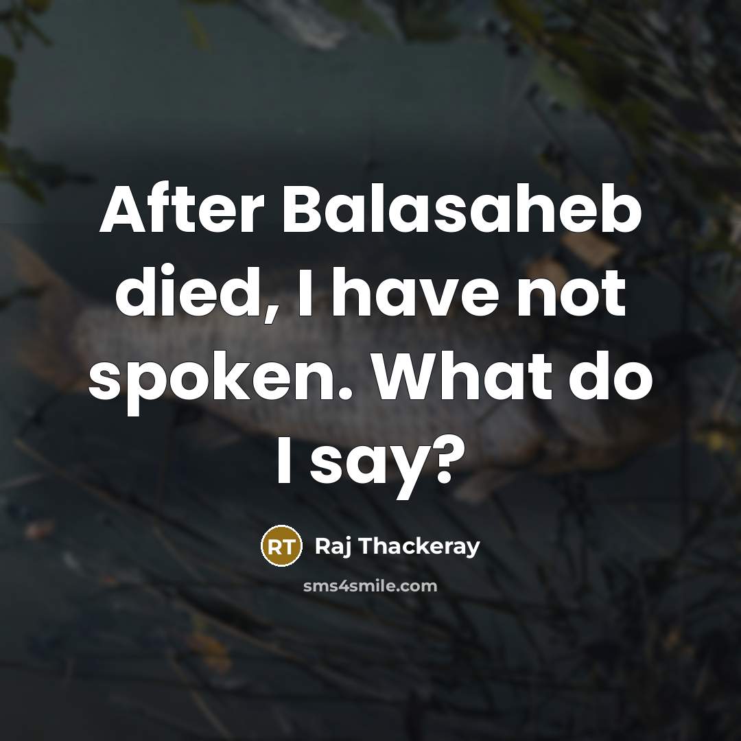 “After Balasaheb died, I have not spoken. What do I…” quote by Raj Thackeray
