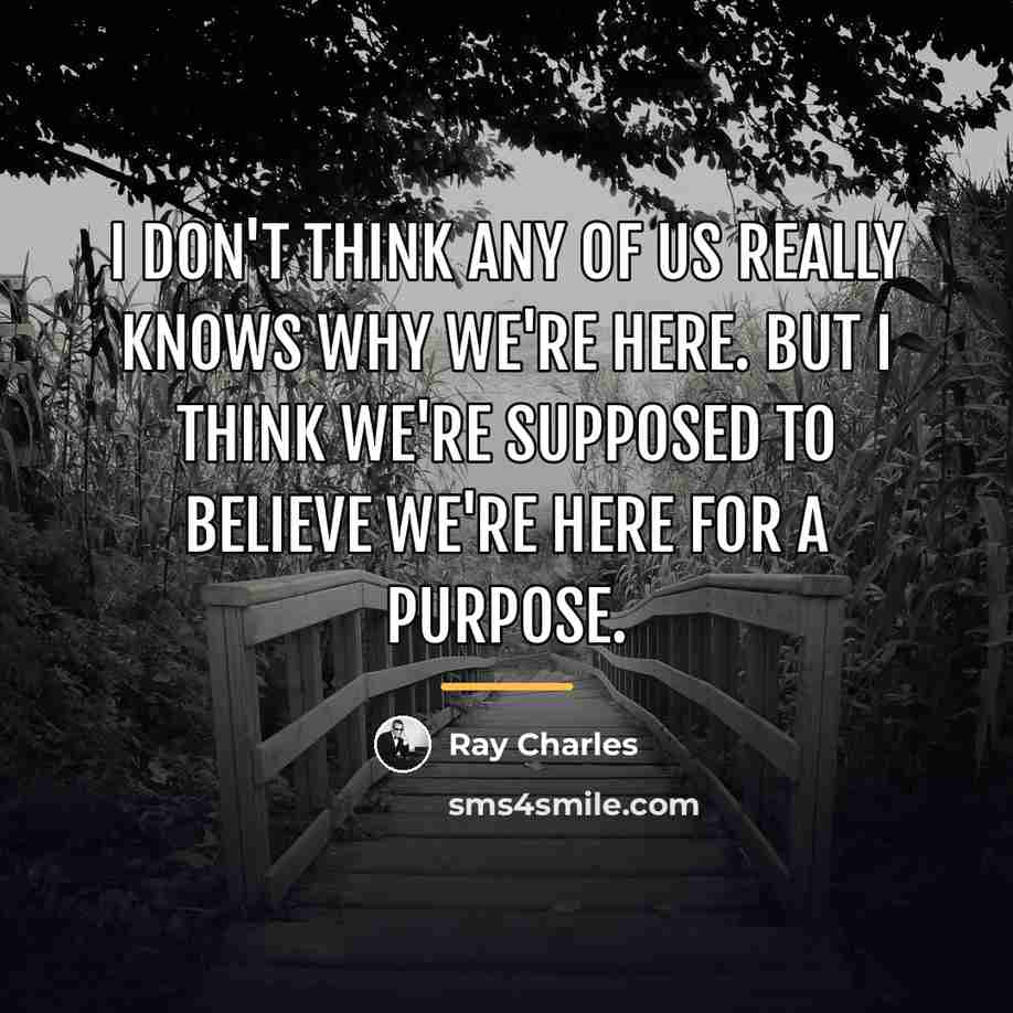 “I don't think any of us really knows why we're…” quote by Ray Charles