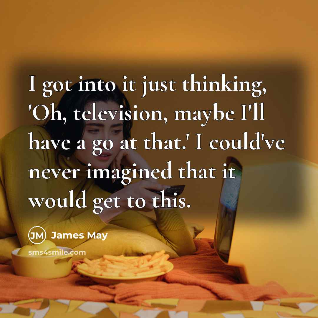 “I got into it just thinking, 'Oh, television, maybe I'll…” quote by James May