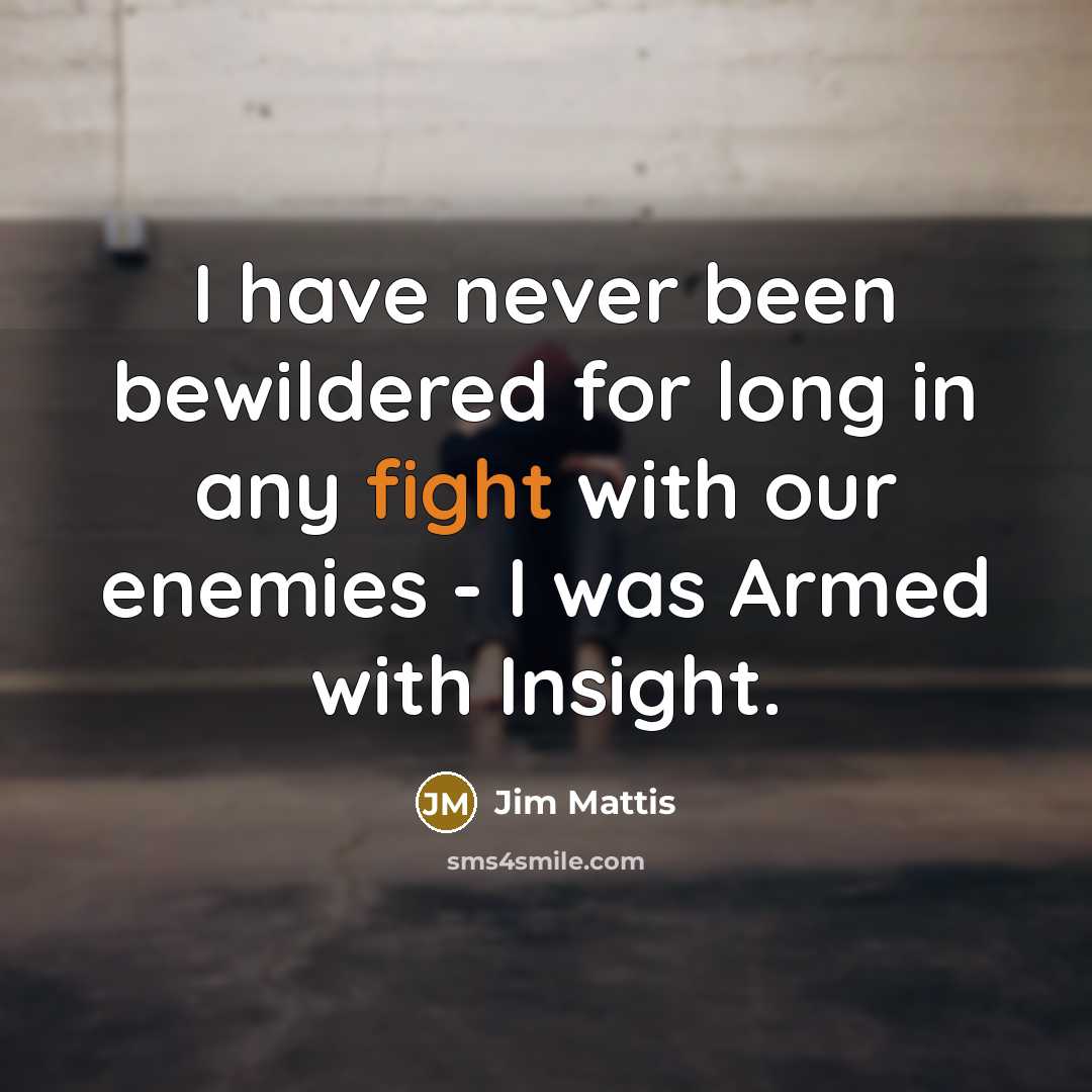 “I have never been bewildered for long in any fight…” quote by Jim Mattis