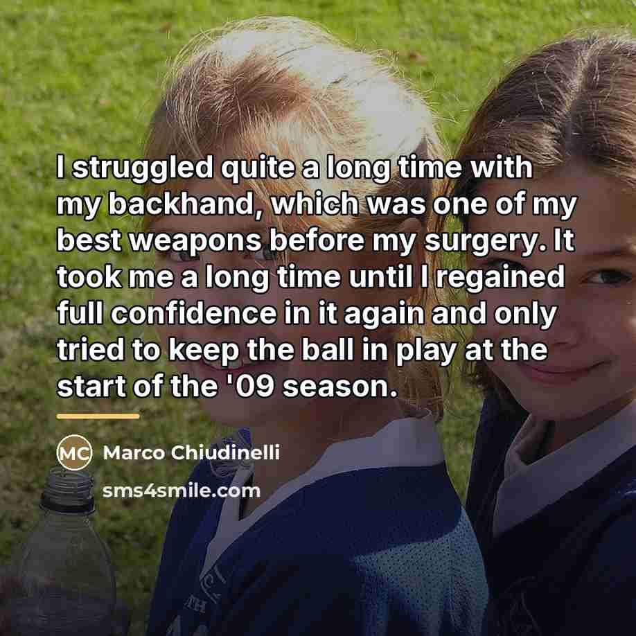 “I struggled quite a long time with my backhand, which…” quote by Marco Chiudinelli