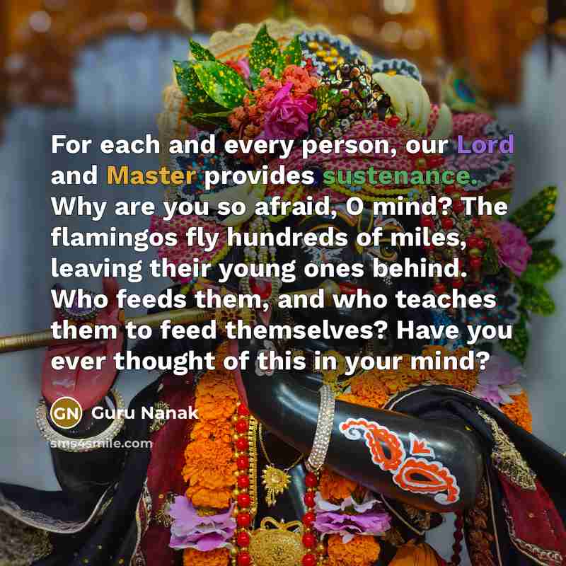 “For each and every person, our Lord and Master provides…” quote by Guru Nanak