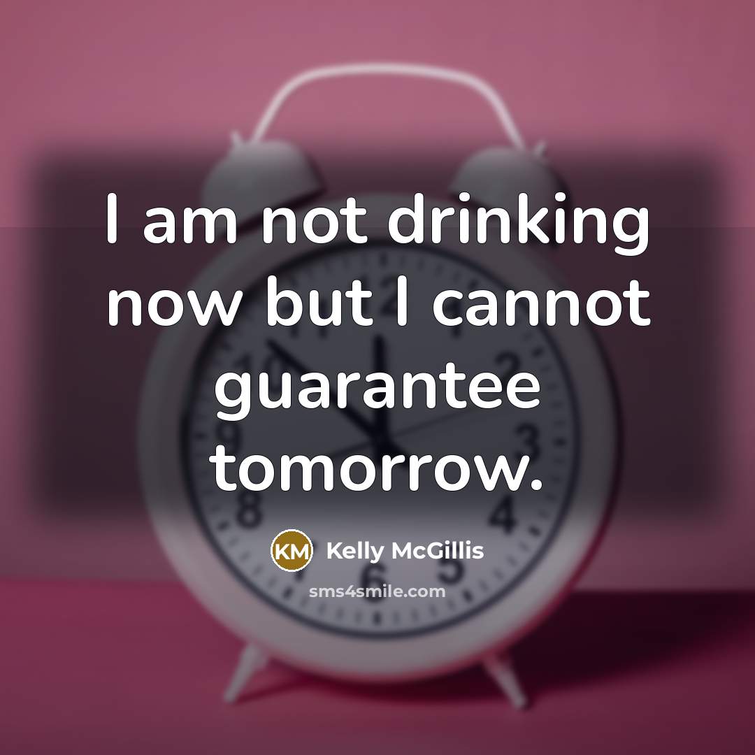 “I am not drinking now but I cannot guarantee tomorrow.…” quote by Kelly McGillis