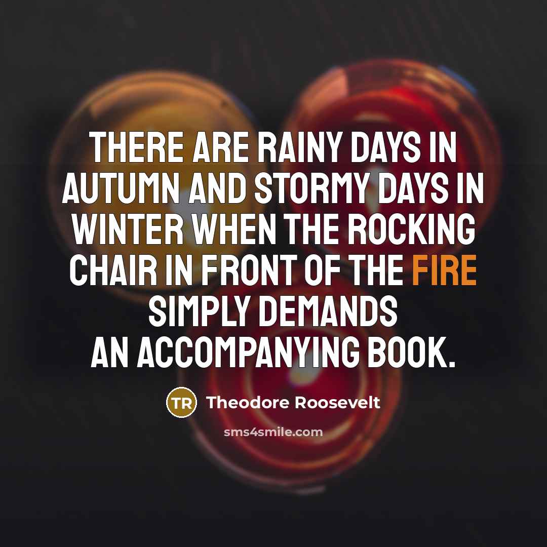 “There are rainy days in autumn and stormy days in…” quote by Theodore Roosevelt