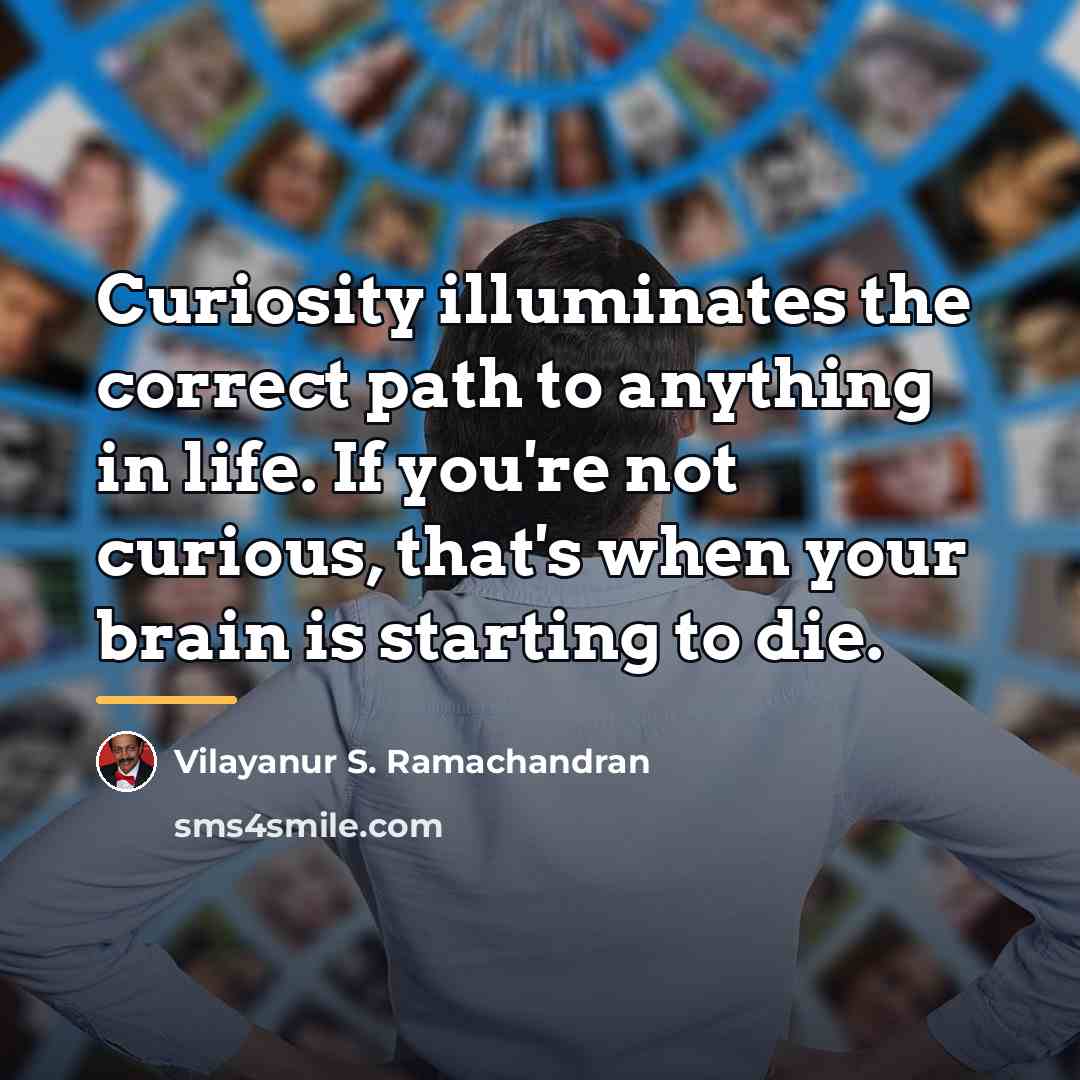 “Curiosity illuminates the correct path to anything in life. If…” quote by Vilayanur S. Ramachandran