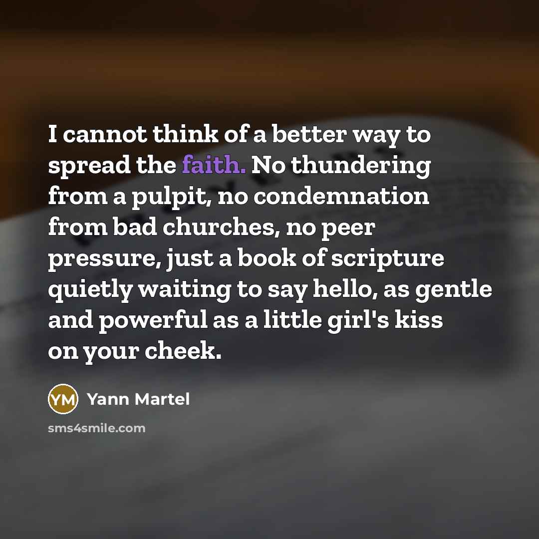 “I cannot think of a better way to spread the…” quote by Yann Martel