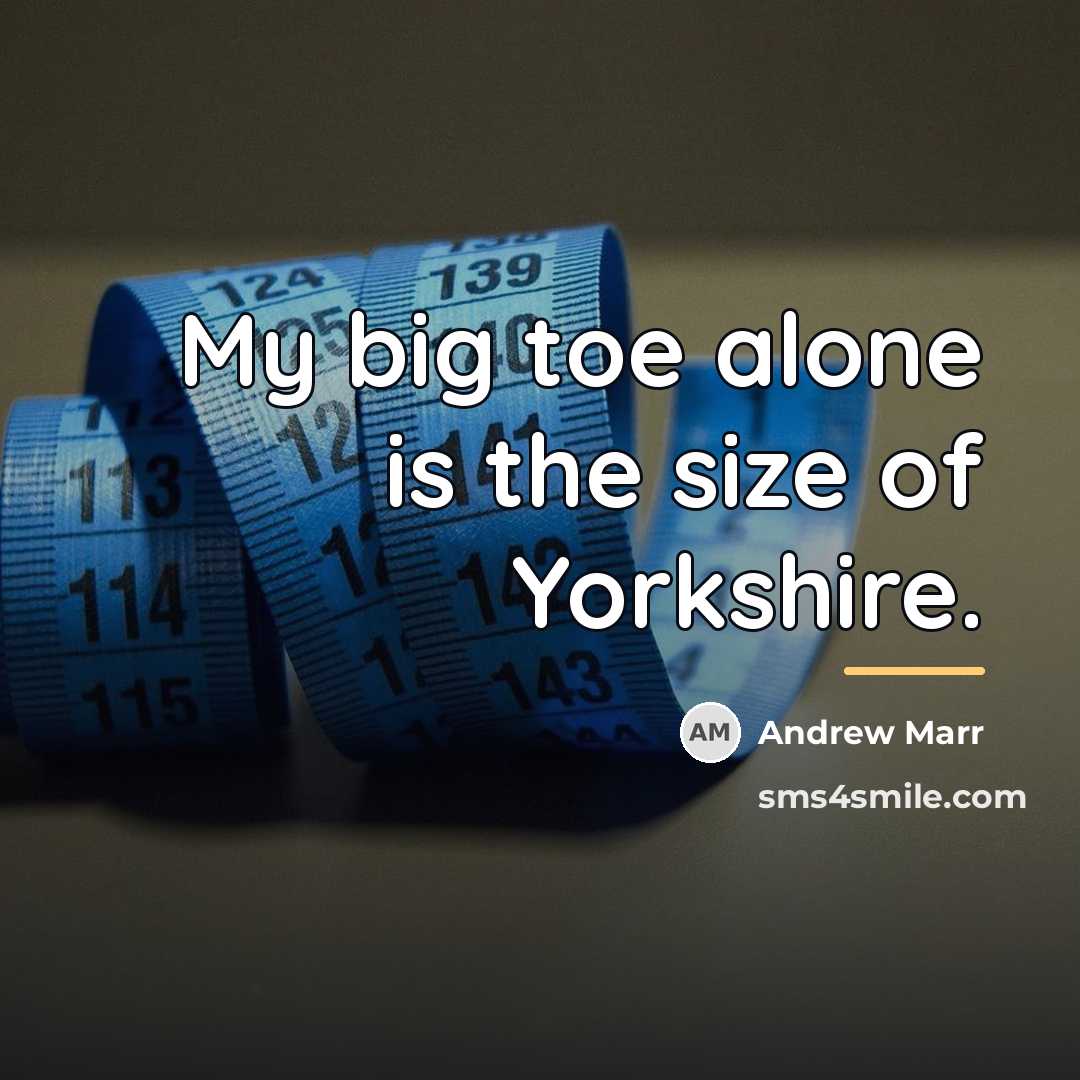 “My big toe alone is the size of Yorkshire.…” quote by Andrew Marr