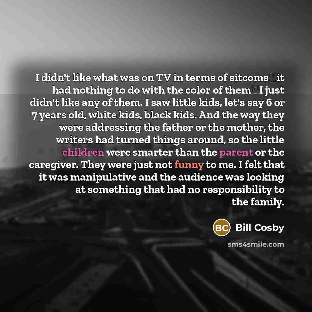 “I didn't like what was on TV in terms of…” quote by Bill Cosby