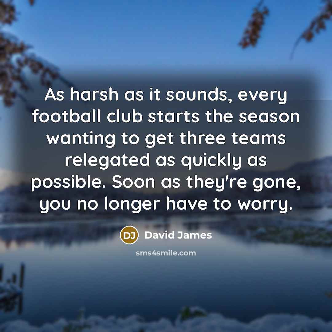 “As harsh as it sounds, every football club starts the…” quote by David James
