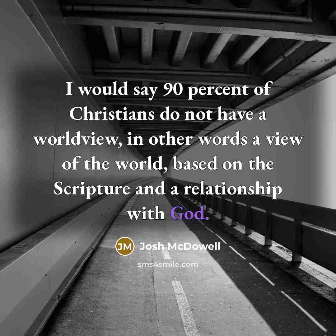 “I would say 90 percent of Christians do not have…” quote by Josh McDowell