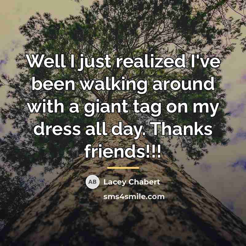 “Well I just realized I've been walking around with a…” quote by Lacey Chabert