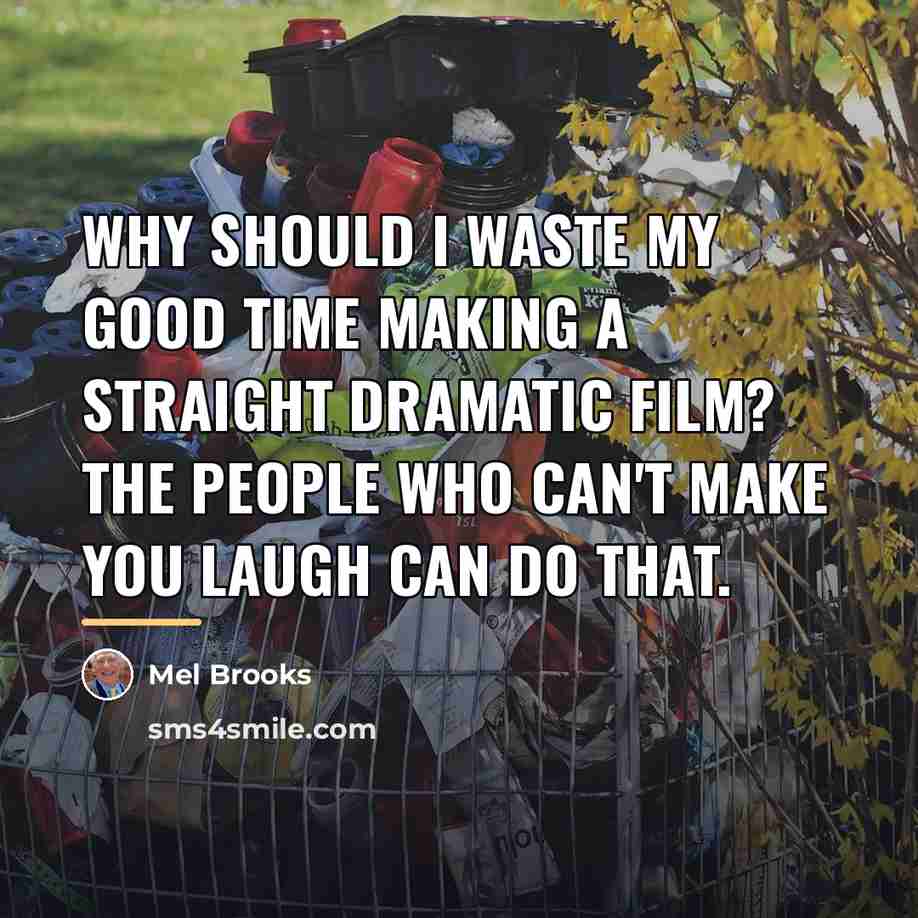 “Why should I waste my good time making a straight…” quote by Mel Brooks