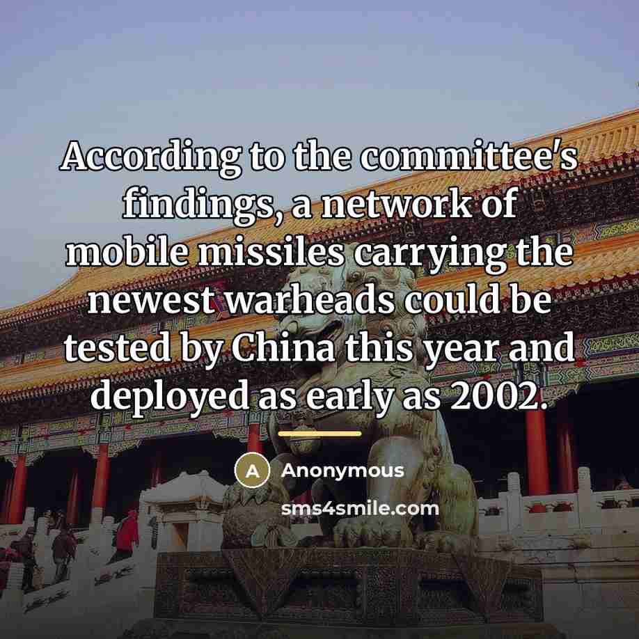 “According to the committee's findings, a network of mobile missiles…” quote by Anonymous