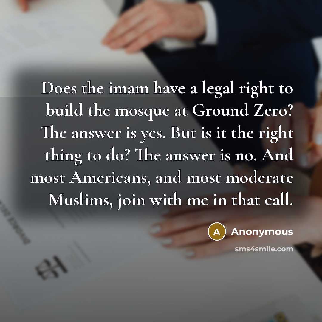 “Does the imam have a legal right to build the…” quote by Anonymous