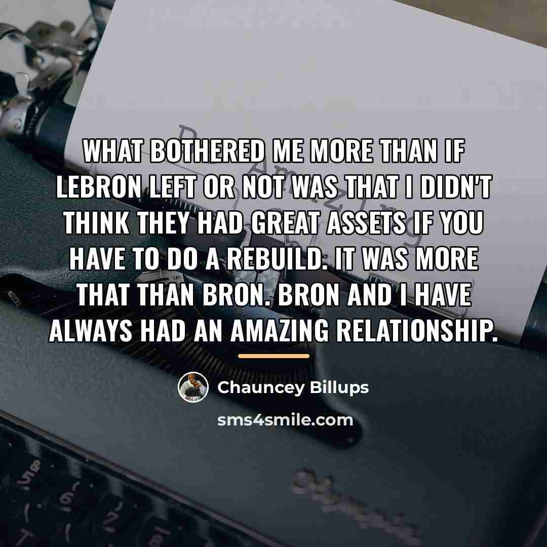 “What bothered me more than if LeBron left or not…” quote by Chauncey Billups