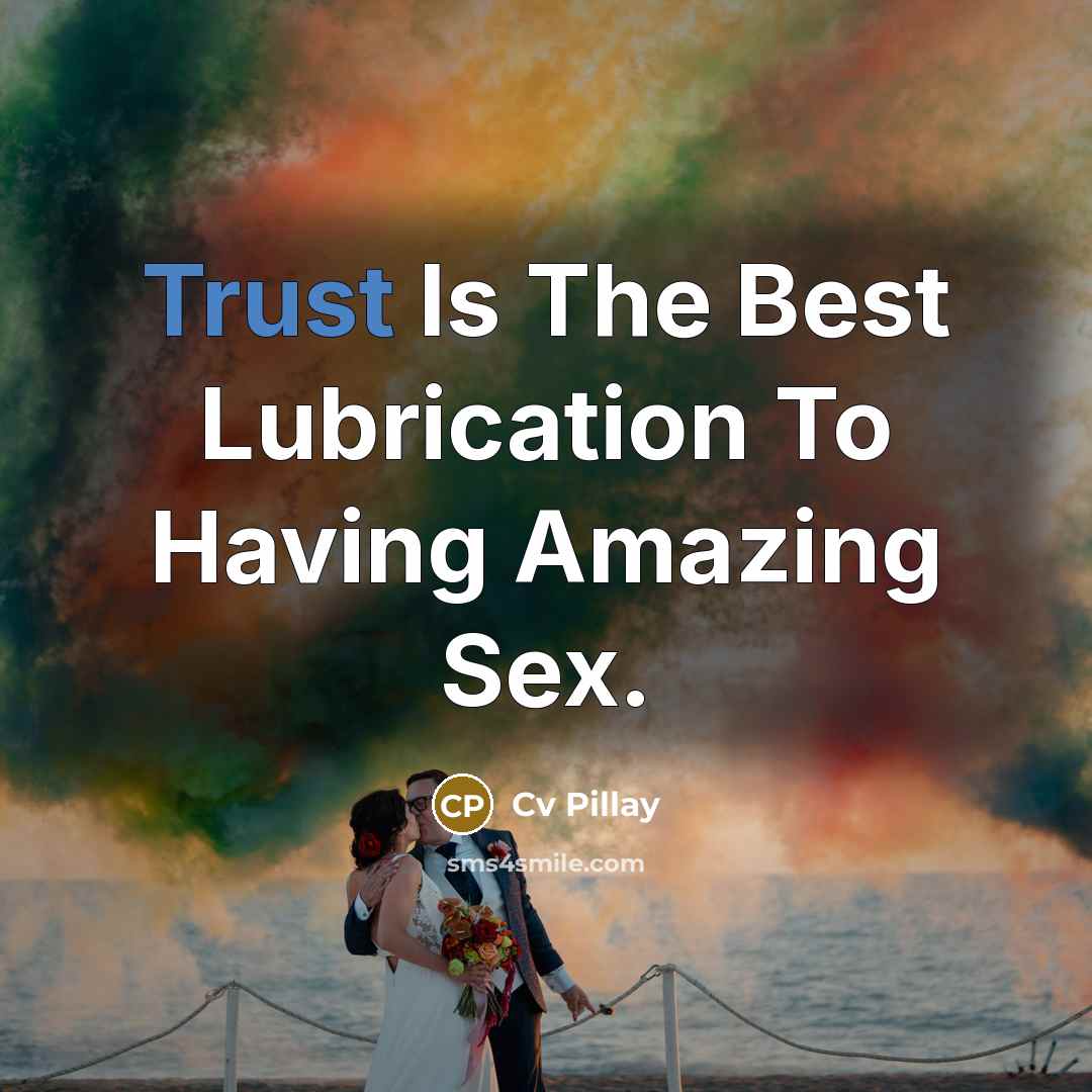 “Trust Is The Best Lubrication To Having Amazing Sex.…” quote by Cv Pillay