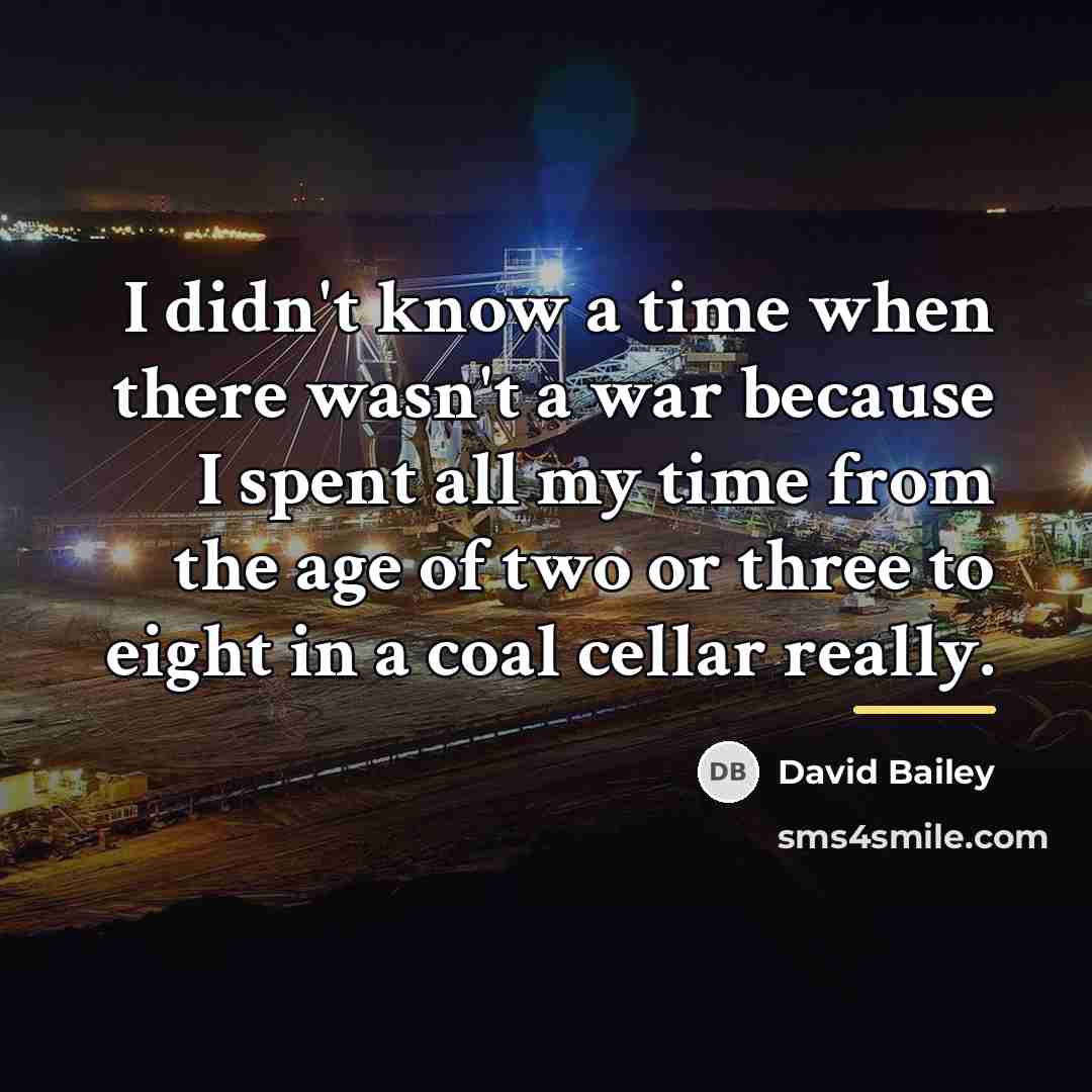“I didn't know a time when there wasn't a war…” quote by David Bailey