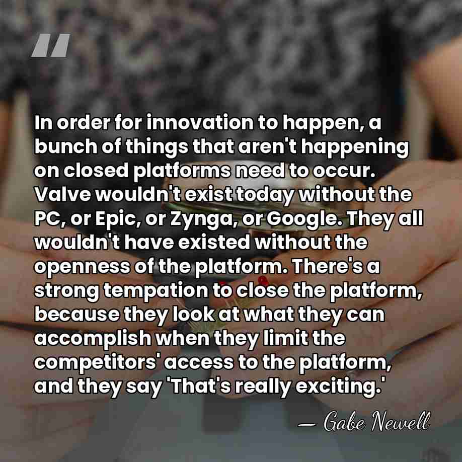 In order for innovation to happen, a bunch of things that aren't&hellip; - Gabe Newell