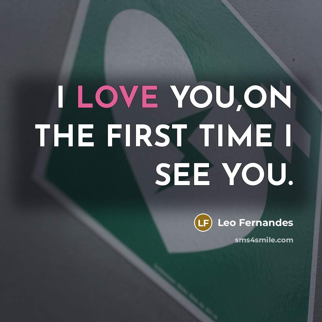 “I LOVE YOU,ON THE FIRST TIME I SEE YOU.…” quote by Leo Fernandes