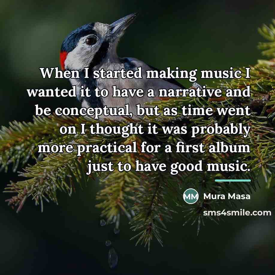 “When I started making music I wanted it to have…” quote by Mura Masa
