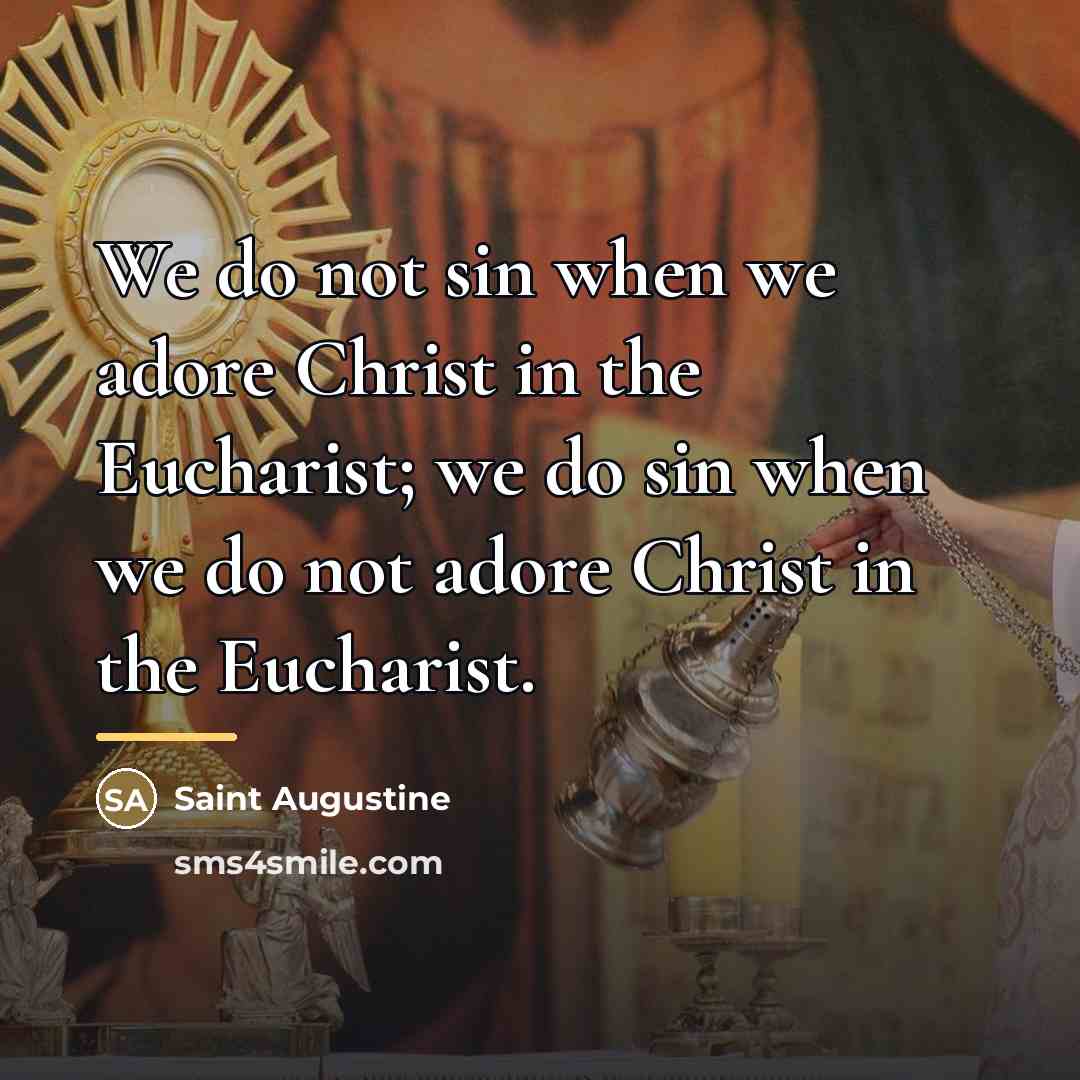 “We do not sin when we adore Christ in the…” quote by Saint Augustine