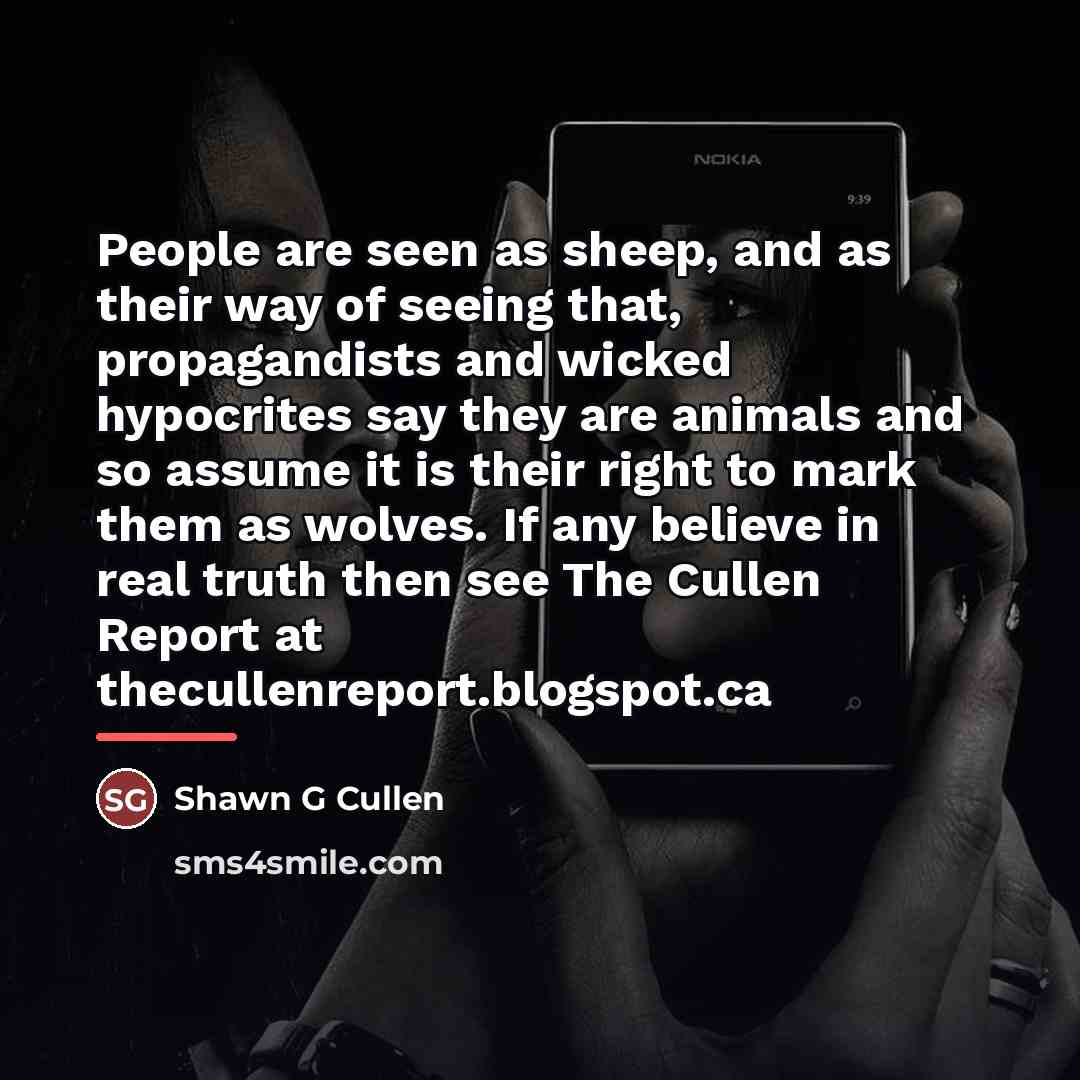 “People are seen as sheep, and as their way of…” quote by Shawn G Cullen