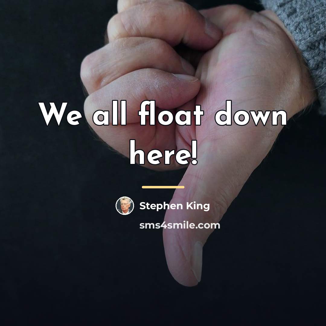 “We all float down here!…” quote by Stephen King