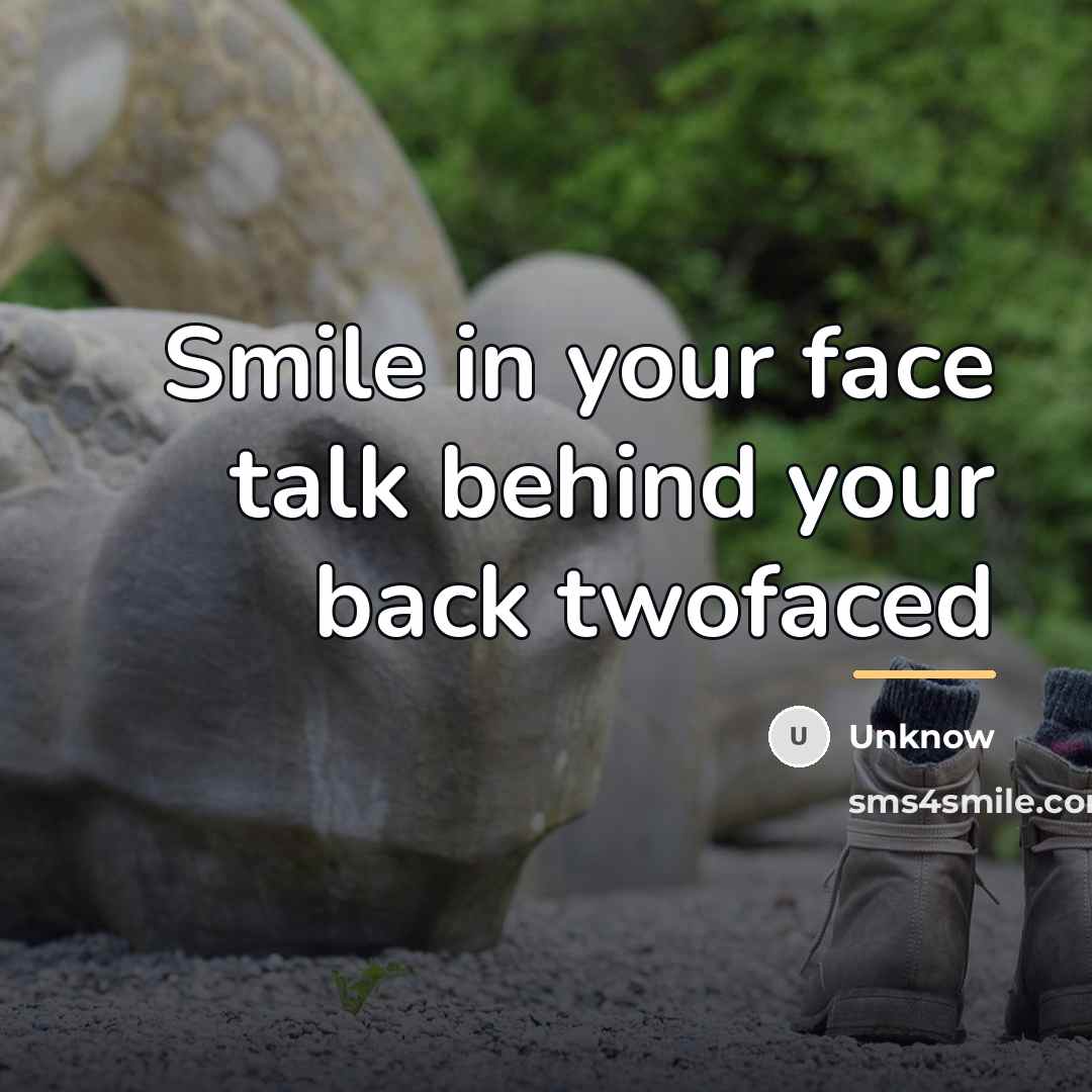 “Smile in your face talk behind your back twofaced…” quote by Unknow