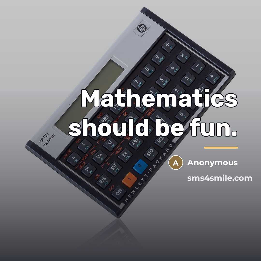 “Mathematics should be fun.…” quote by Anonymous