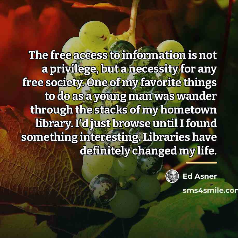 “The free access to information is not a privilege, but…” quote by Ed Asner