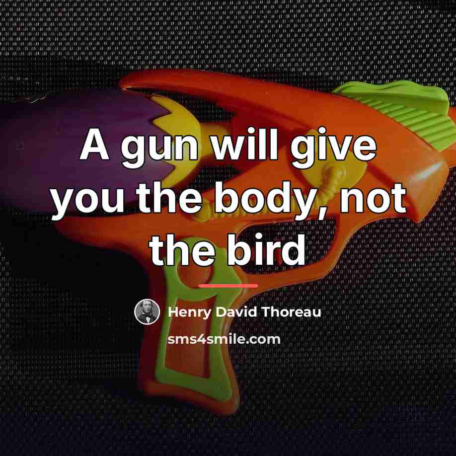 “A gun will give you the body, not the bird…” quote by Henry David Thoreau