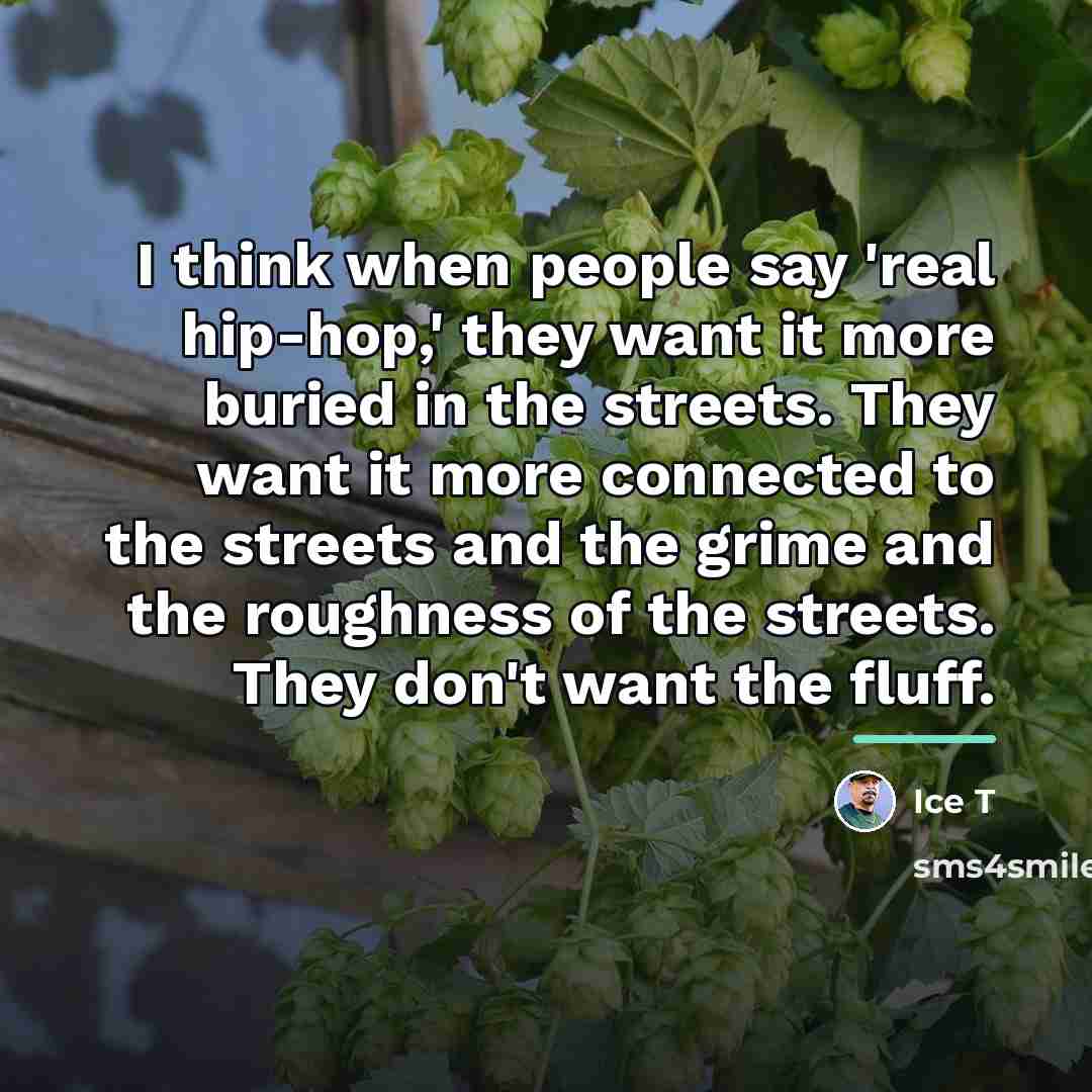 “I think when people say 'real hip-hop,' they want it…” quote by Ice T