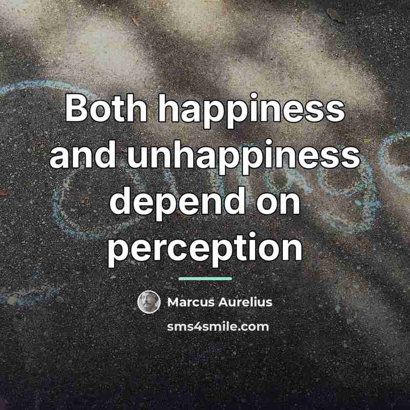 “Both happiness and unhappiness depend on perception…” quote by Marcus Aurelius