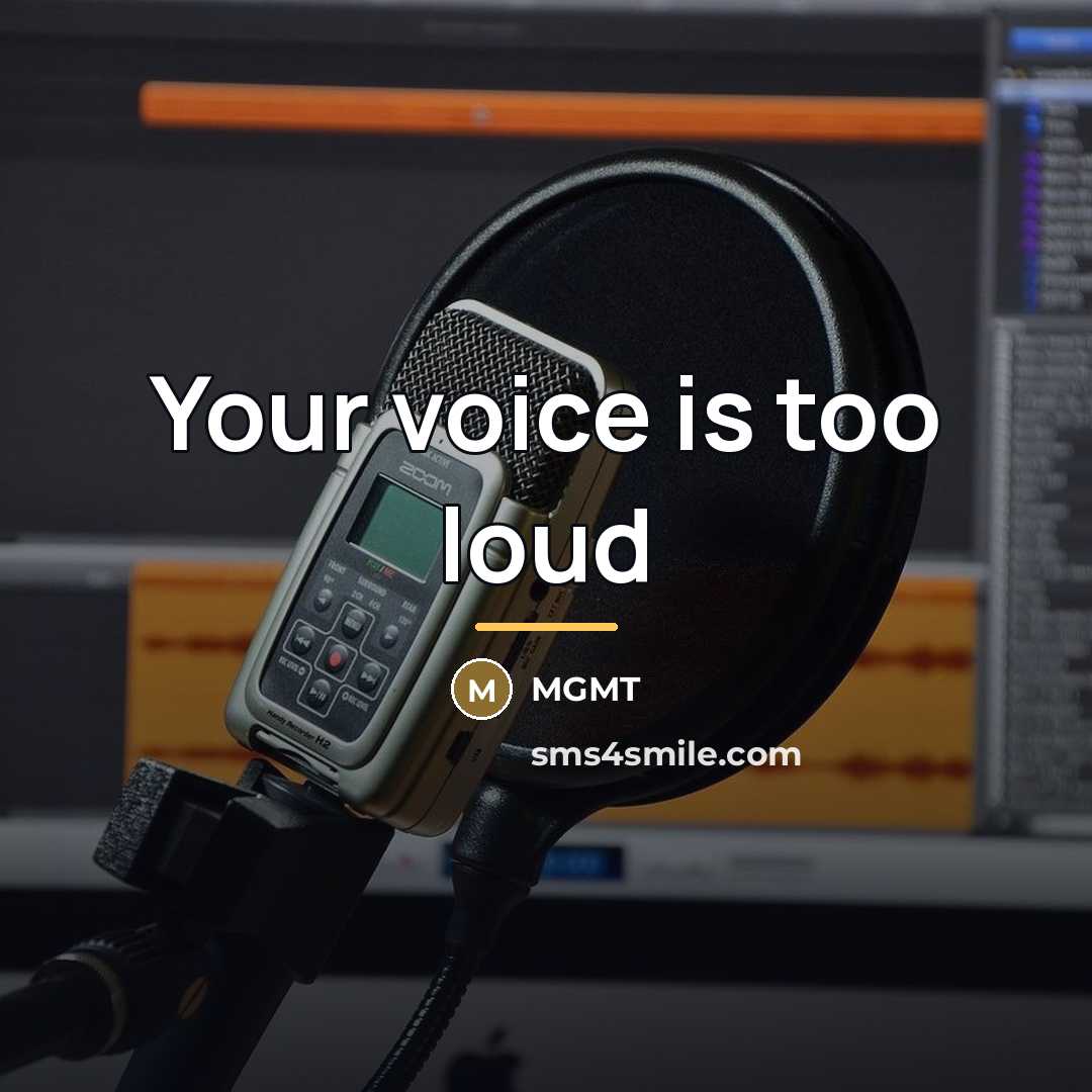 “Your voice is too loud…” quote by MGMT