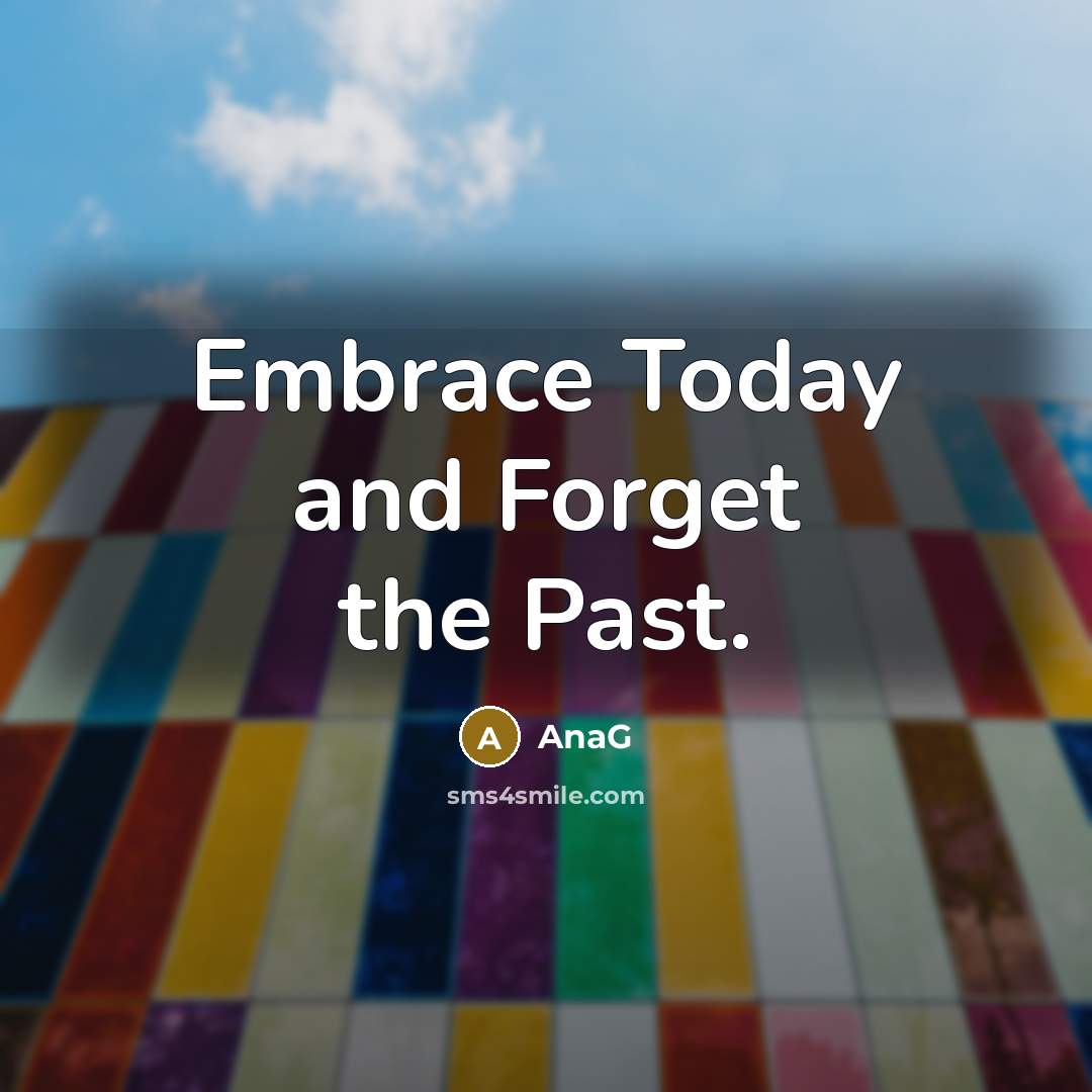 “Embrace Today and Forget the Past.” quote by AnaG