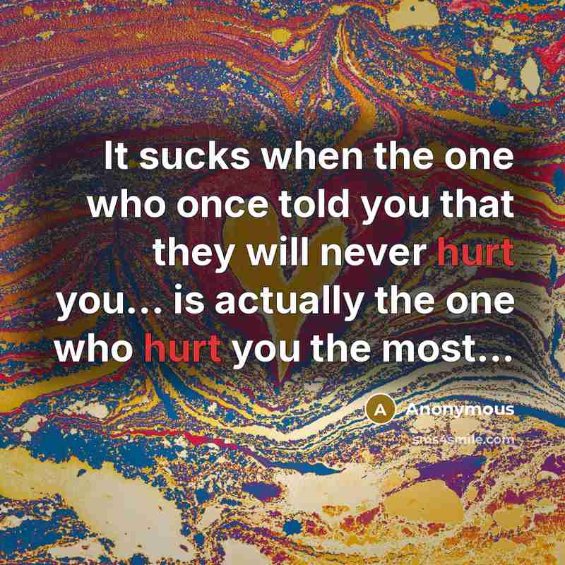 “It sucks when the one who once told you that…” quote by Anonymous