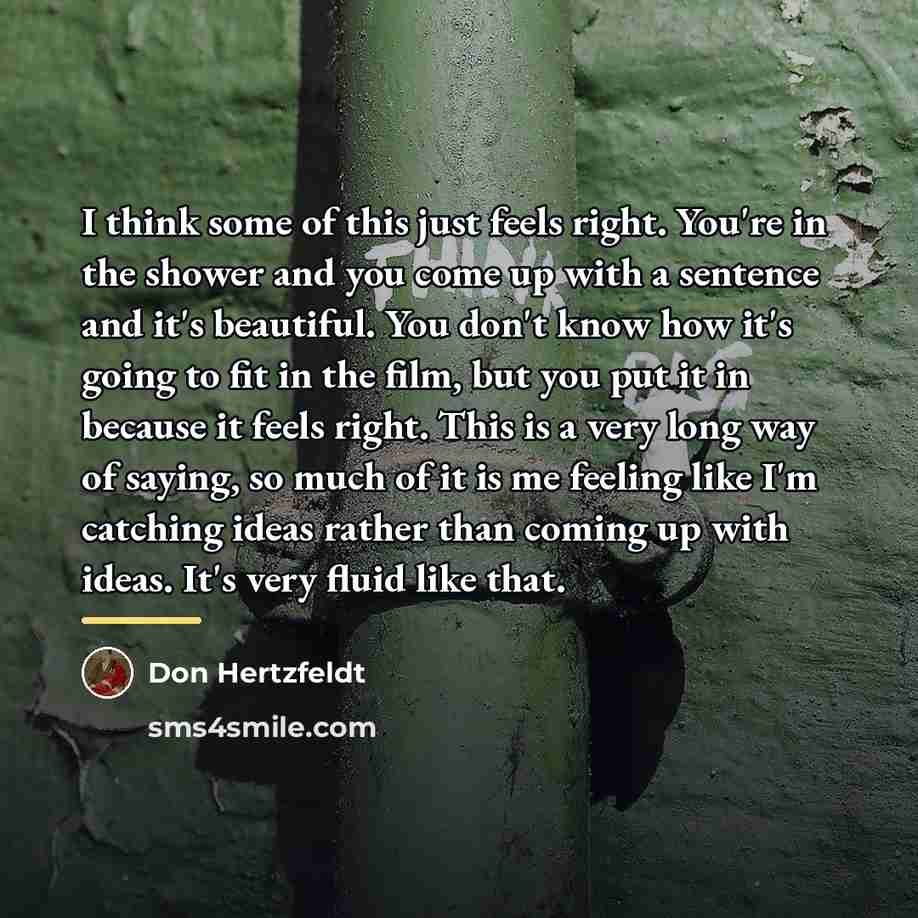 “I think some of this just feels right. You're in…” quote by Don Hertzfeldt