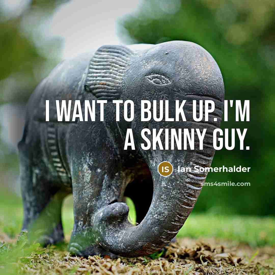 “I want to bulk up. I'm a skinny guy.” quote by Ian Somerhalder