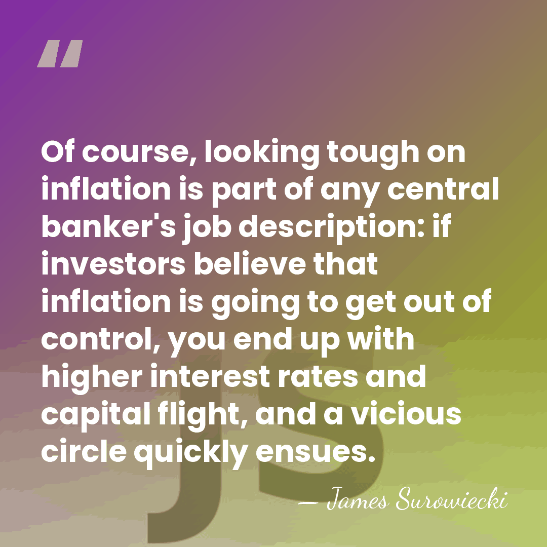 Of course, looking tough on inflation is part of any central banker's&hellip; - James Surowiecki