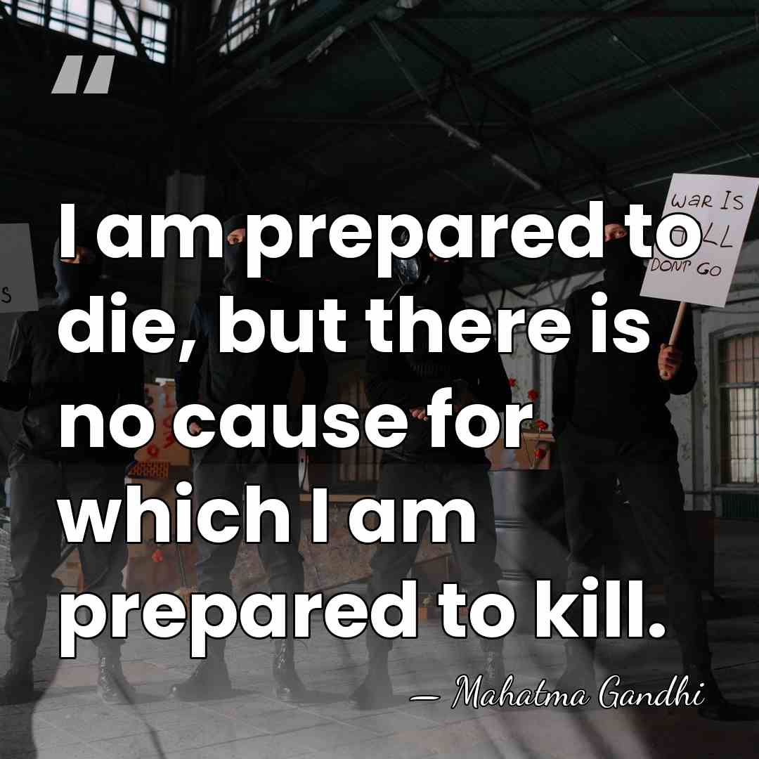 I am prepared to die, but there is no cause for which&hellip; - Mahatma Gandhi