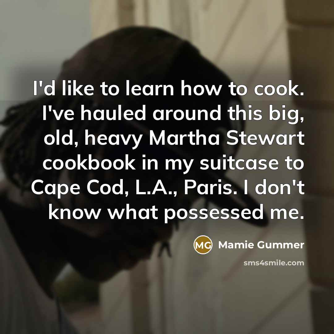 “I'd like to learn how to cook. I've hauled around…” quote by Mamie Gummer