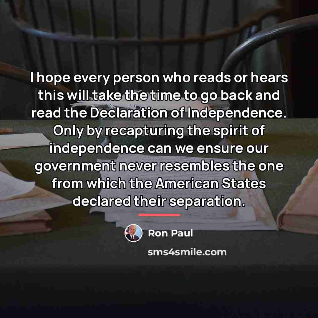 “I hope every person who reads or hears this will…” quote by Ron Paul